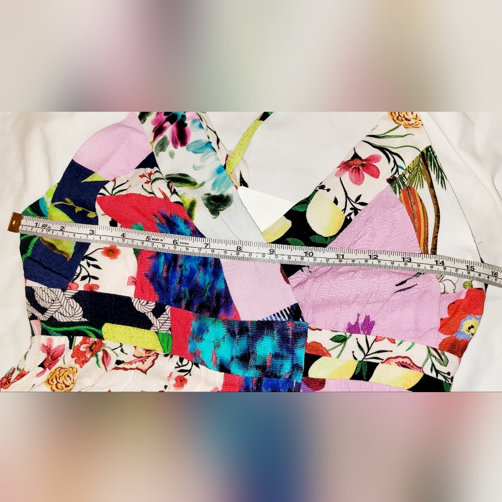 NWT-❤️-Desigual-Strappy Beach-Patch Work Wrap Maxi Dress-Size XS - Picture 14 of 16